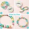 60Pcs 6 Colors Opaque Crackle Glass Round Beads Strands GLAA-YW0003-60-4