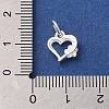 925 Sterling Silver Heart with Flower Charms STER-K180-10S-3