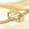 Brass Micro Pave Cubic Zirconia Cuff Rings for Women RJEW-Q008-01G-01-5