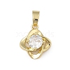 Brass Micro Pave Cubic Zirconia Pandents KK-U041-02G-02-1