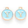 Golden Plated Alloy Enamel Charms ENAM-S118-04Y-1