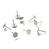 Rhodium Plated 925 Sterling Silver Flat Pad  Stud Earring Findings STER-K167-045F-P-3