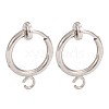 Brass Clip-on Hoop Earring Findings KK-P102-01P-1