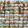 50Pcs PVC Self-Adhesive  European Architecture Picture Waterproof Sticker STIC-Q006-01A-5