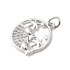 Brass Micro Pave Cubic Zirconia Pendants KK-P343-01B-P-2