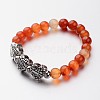 Natural Agate Stretch Bracelets BJEW-M183-01C-1