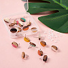 Craftdady 12Pairs 12 Colors Opaque Resin & Walnut Wood Stud Earring Findings MAK-CD0001-05-6