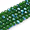 Electroplate Opaque Solid Color Glass Beads Strands EGLA-A034-P4mm-L05-A-1