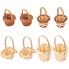 Fingerinspire 8Pcs 4 Style Mini Rattan Bamboo Baskets DJEW-FG0001-18-1