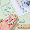 10Pcs Copper Wire Wrapped Handmade Porcelain Pendants PALLOY-WR00018-3