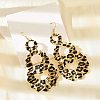 Teardrop Leopard Print Alloy Dangle Earrings for Women EJEW-K304-02G-4