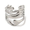 Non-Tarnish 304 Stainless Steel Open Cuff Ring RJEW-C067-06P-2