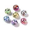 10Pcs UV Plating Colours Acrylic Beads OACR-S146-01M-2