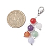 Round Natural Amethyst & Quartz & Malaysia Jade & Carnelian & White Jade Pendant Decorations HJEW-JM02693-01-3