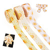 3Rolls 3 Colors Sun Pattern Polyester Ribbon OCOR-TA0003-30-1