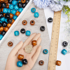 Gorgecraft 180Pcs 3 Colors Natural Wood Dyed Beads WOOD-GF0002-04-3