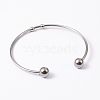 Tarnish Resistant Fashion 304 Stainless Steel Cuff Bangles Torque Bangles BJEW-H473-01P-1