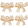 Beebeecraft 12Pcs Rack Plating Brass Micro Pave Cubic Zirconia Charms ZIRC-BBC0002-60LG-1