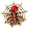 Animal Zinc Alloy Rhinestone Brooches JEWB-R052-01AG-03-1