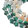 4 Styles Synthetic Malachite & Natural Dragon Blood Jasper & Flower Amazonite & Red Aventurine Beads Strands G-D095-A08-5