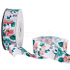 1 Roll Single Face Printed Polyester Grosgrain Ribbons SRIB-CY0001-12A-1
