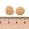 Brass Micro Pave Clear Cubic Zirconia Beads KK-B100-018G-3