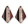 Transparent Resin & Walnut Wood Pendants RESI-TAC0017-06-A01-1