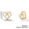 Chic Brass Clear Cubic Zirconia Stud Earrings TD6375-2-1