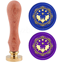 Brass Wax Seal Stamp with Handle AJEW-WH0184-0472