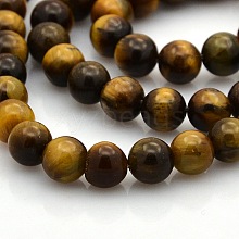 Natural Tiger Eye Round Beads Strands G-N0120-14-6mm