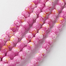 Natural Ocean White Jade Bead Strands G-G916-6mm-03