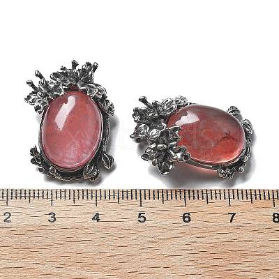 Cherry Quartz Glass Pendants G-H083-01AS-08-1