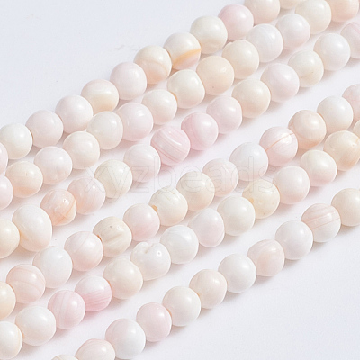 Natural Pink Shell Beads Strands SSHEL-L016-18C-1