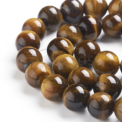 Round Tiger Eye Beads Strands X-Z0RQT013-1