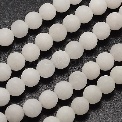 Natural White Jade Beads Strands X-G-D671-6mm-1