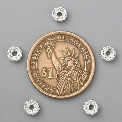 Brass Crystal Rhinestone Spacer Beads X-RB-A006-6MM-S-1