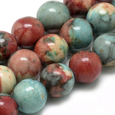 Synthetic Ocean White Jade Beads Strands G-S254-6mm-C07-1