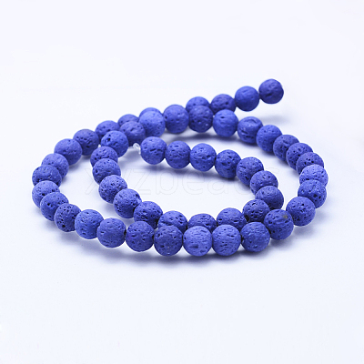 Natural Lava Rock Beads Strands X-G-F531-8mm-G12-1