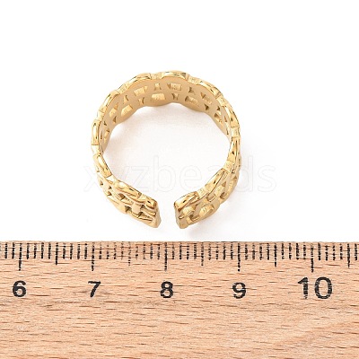 304 Stainless Steel Open Cuff Rings for Women RJEW-K309-10C-G-1