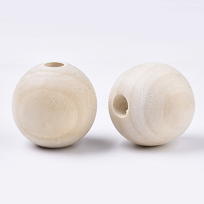 Unfinished Natural Wood Beads LS-WOOD-Q041-04A-1