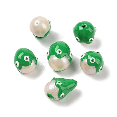Natural Cultured Freshwater Pearl Enamel Beads PEAR-G014-05E-1