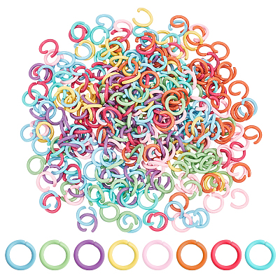 320Pcs 8 Colors Zinc Alloy Open Jump Rings FIND-PH0009-23-1