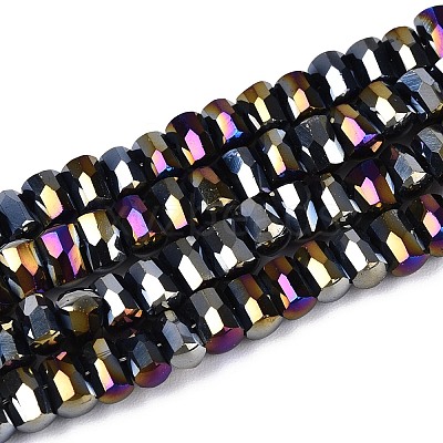Electroplate Opaque Glass Beads Strands EGLA-N022-09A-C01-1