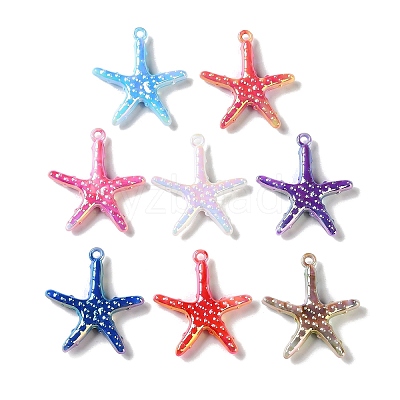 Two-tone Opaque Acrylic UV Plating Pendants AC-CBAA26B-10-1