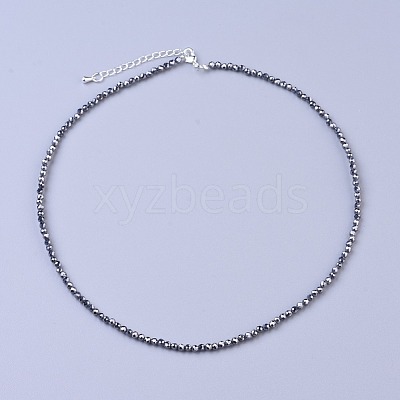 Terahertz Stone Beaded Necklaces NJEW-K114-B-A22-1