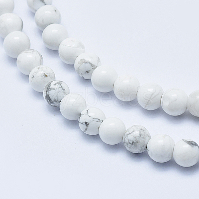 Natural Howlite Beads Strands X-G-P353-01-6mm-1