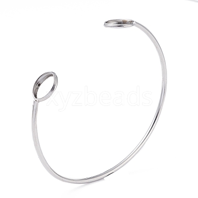 Non-Tarnish Adjustable 304 Stainless Steel Cuff Bangle Making STAS-F274-09P-1