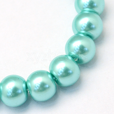 Baking Paint Pearlized Glass Pearl Round Bead Strands X-HY-Q003-6mm-65-1