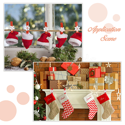 125Pcs 5 Styles Wooden Snowflake Clothespins Craft Clips FIND-FH0016-80-1