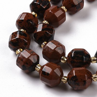 Natural Mahogany Obsidian Beads Strands G-G990-F12-1